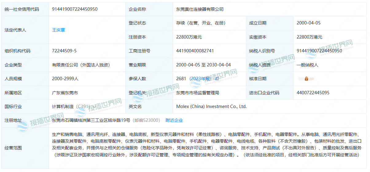 东莞莫仕连接器有限公司