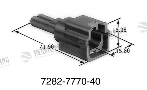 矢崎7282-7770-40 2极公头外壳 91系列RK防水连接器