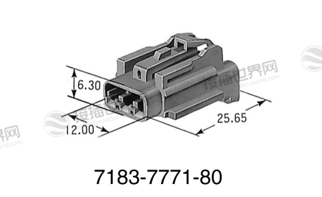 矢崎7183-7771-80母头外壳 91系列RK 3极密封连接器