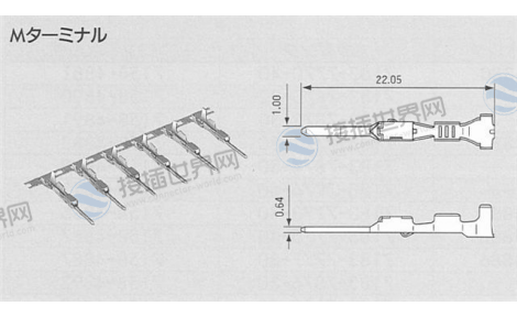 矢崎7114-1466-02 公端子91系列RK密封端子兼容0.3/0.5mm²电线