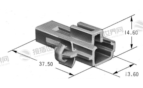 矢崎7282-8823 2.31公头端子盒 2极10A中电流 HPA材质带安装孔